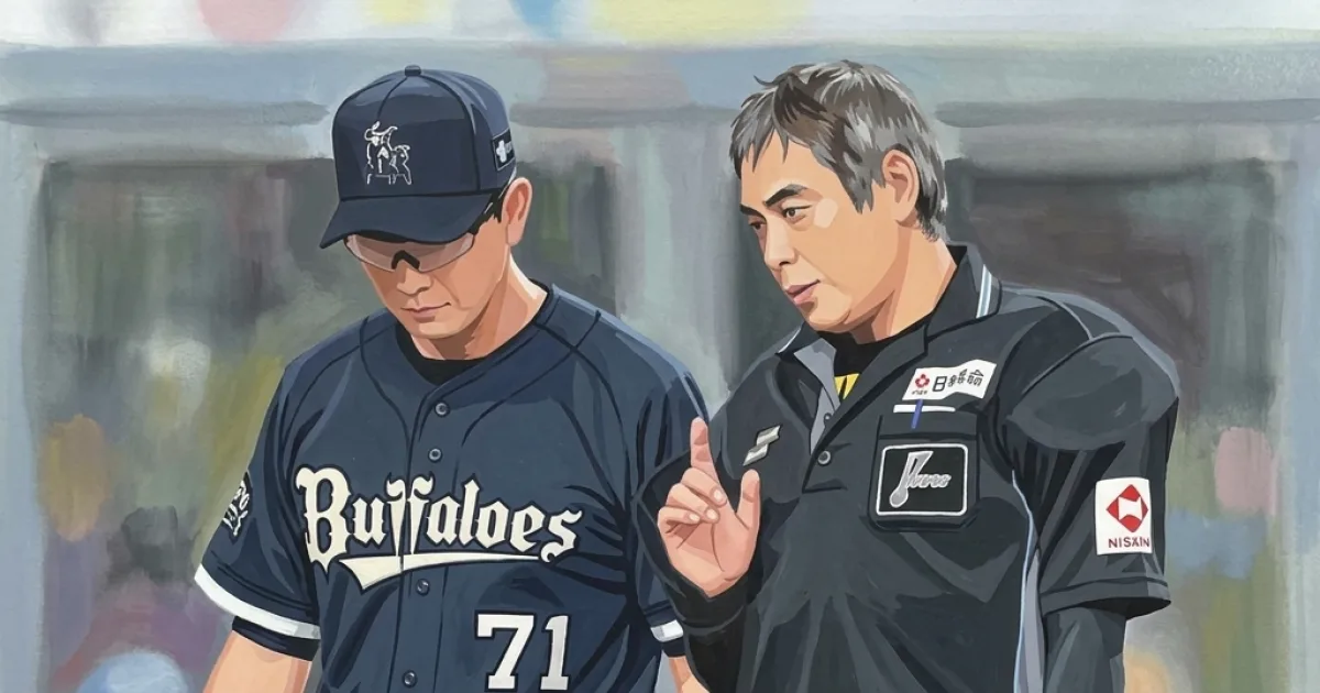 試合中断はハイブリッドポジション申告方法の確認 責任審判の真鍋審判員が説明 オリックス－ロッテ戦の二回に約３分間の中断