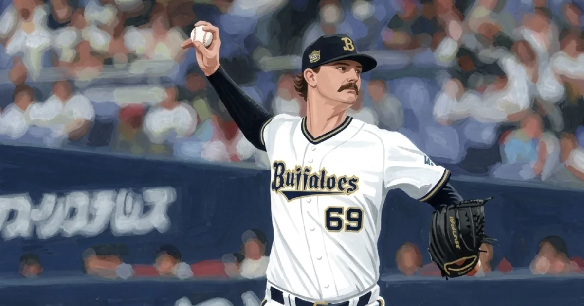 【オリックス】身長213センチ右腕のジェリーが帰国　開幕から先発ローテも３勝10敗