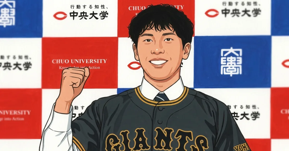 【ドラフト】 中大・伊藤櫂人、巨人から5位指名「1年目からアピールできたら」