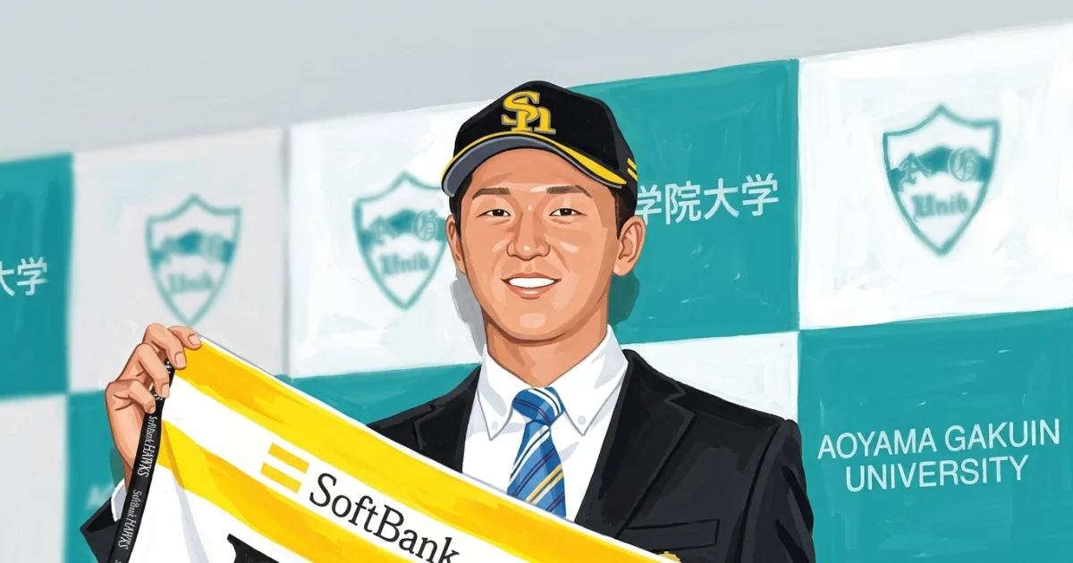 【ドラフト】青学大・鈴木泰成は2球団競合でソフトバンク1位「投手は勝って評価される。最多勝を目指したい」